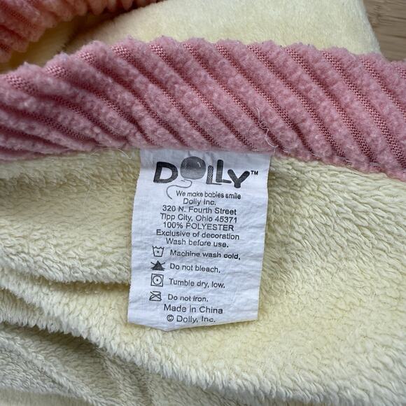 Dolly Baby Security Blanket Lovey Yellow Pink With Fox Embroidery - Picture 4 of 4